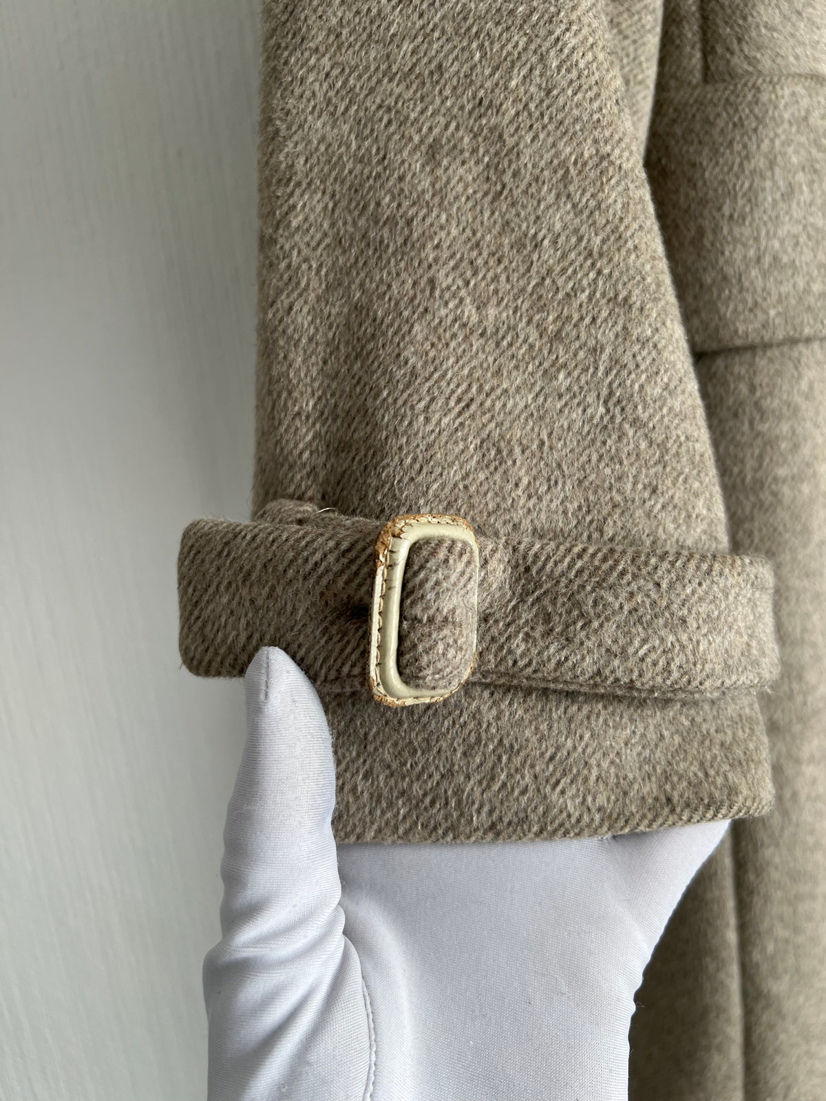 Max Mara Fox Fur Collar Wool Angora Blend Womens Long Coat — product photo