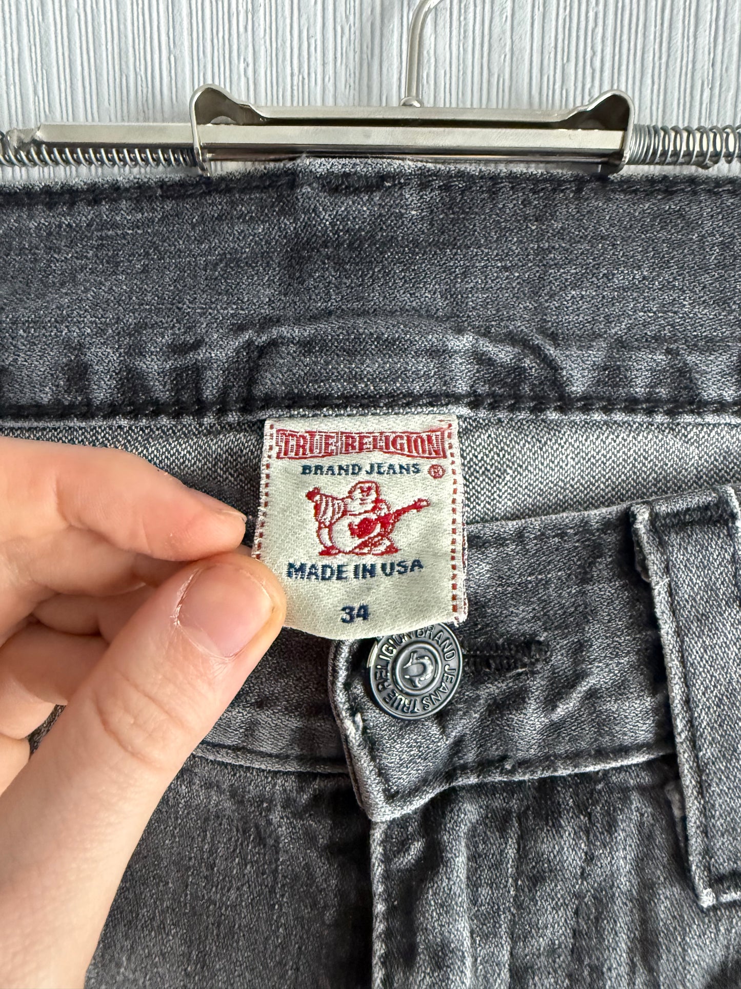 True Religion Vintage Grey Straight Jeans