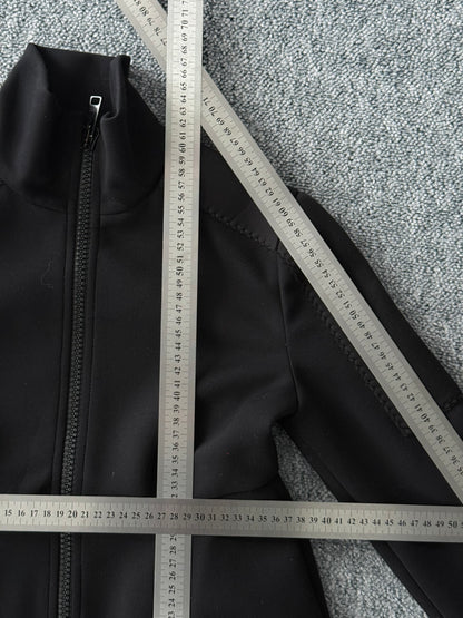 Prada Black Neoprene Pleated Waist Jacket