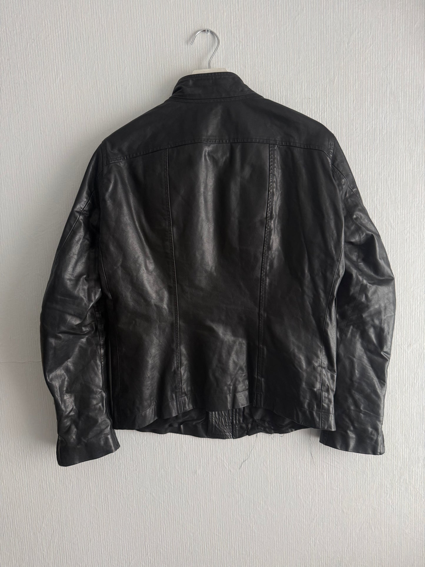 Rick Owens Calf Leather Mollino Leather Jacket