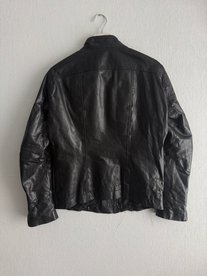 Rick Owens Calf Leather Mollino Leather Jacket
