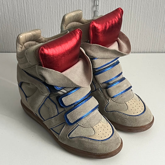 Isabel Marant Bekett Beige Suede Leather Sneakers Womens Shoes