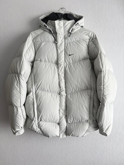 Nike Therma-FIT Light Gray Puffer Jacket with Hood