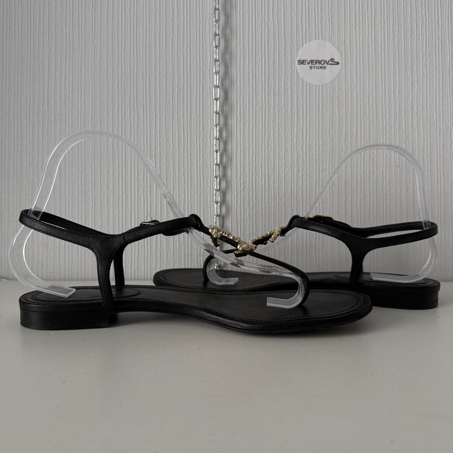 Chanel Jeweled CC Thong Sandals