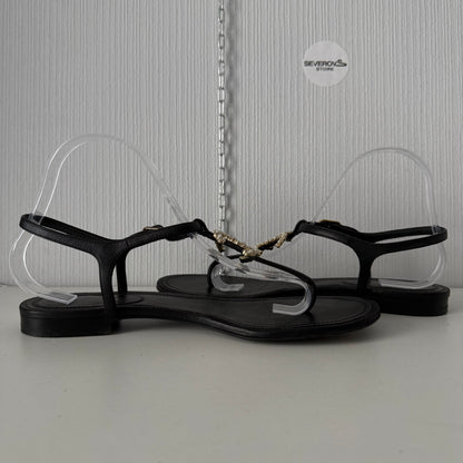 Chanel Jeweled CC Thong Sandals