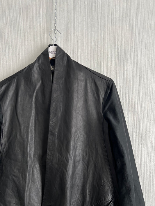 Lost & Found Ria Dunn Avant Garde Mens Leather Black Coat