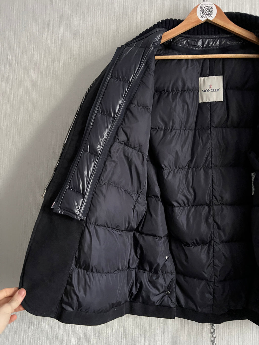 Moncler Claude Black Cotton Down Blazer Mens Jacket