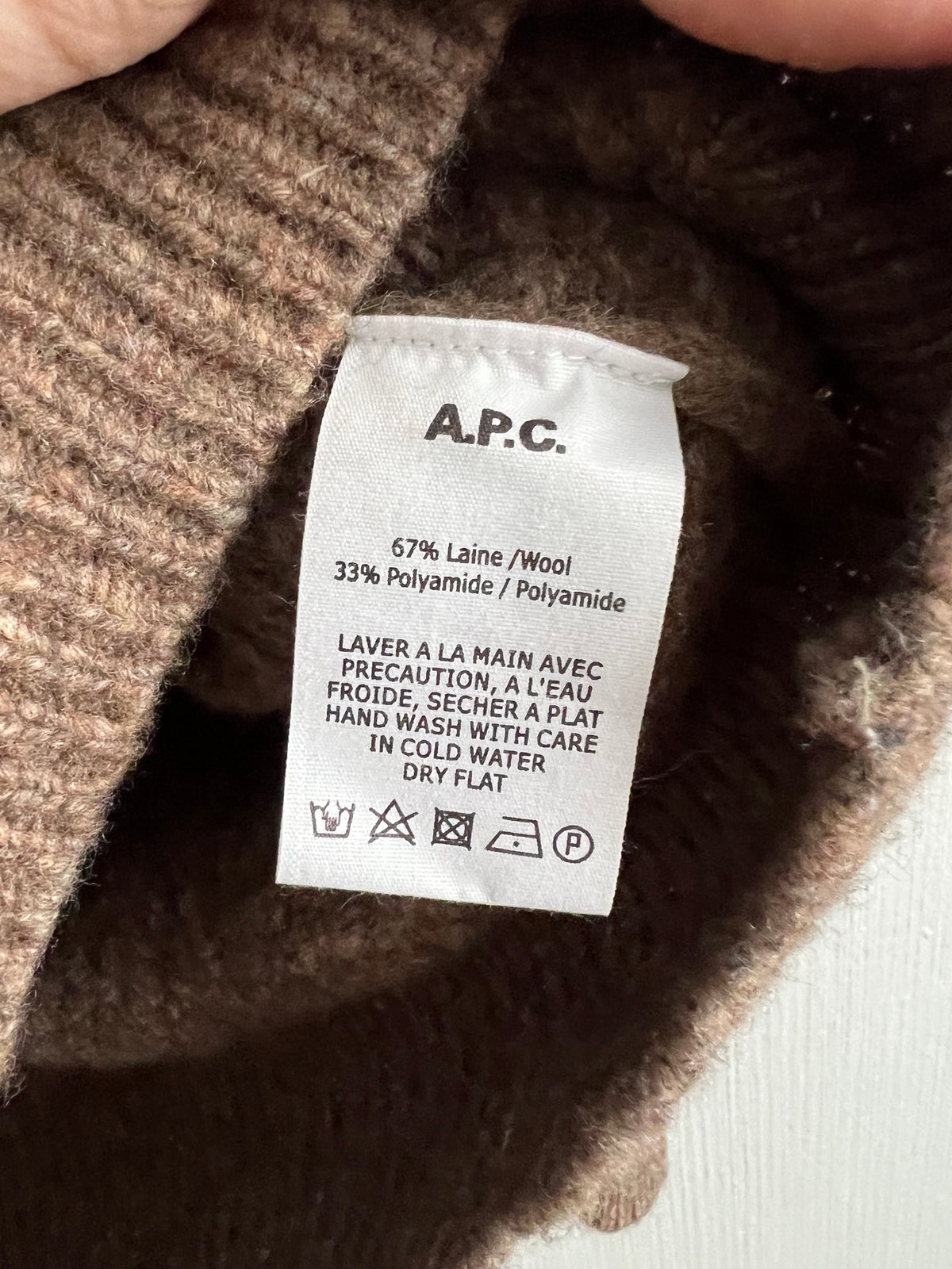 APC Beige Wool Mens Sweater — product photo