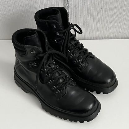 Prada FW99 Vintage Combat Black Leather Boots