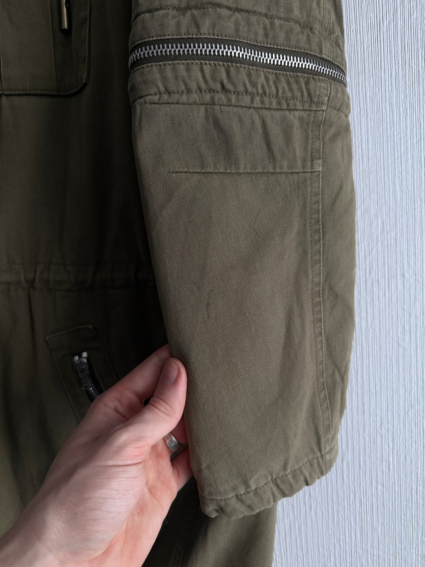 Saint Laurent Olive Green Cotton Jacket Womens Parka