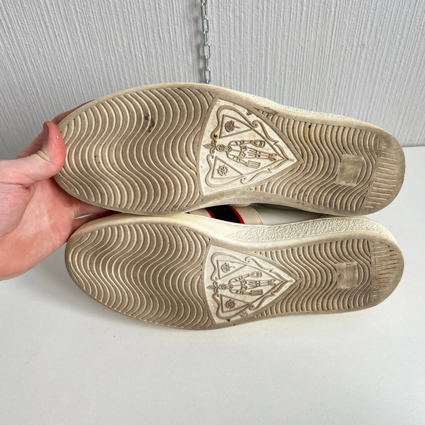 Gucci Ace Stripe Leather White Red Black Mens Sneaker