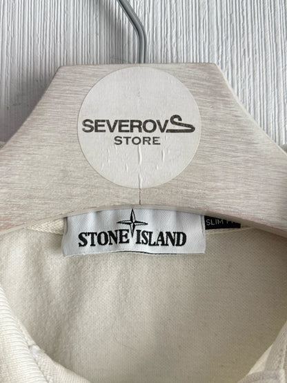 Stone Island Logo Cream Polo Shirt