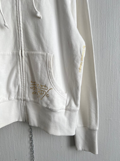 Ed Hardy White Cotton Zip Hoodie