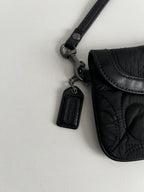 Coach Black Quilted Wristlet Wallet Wrist Bag