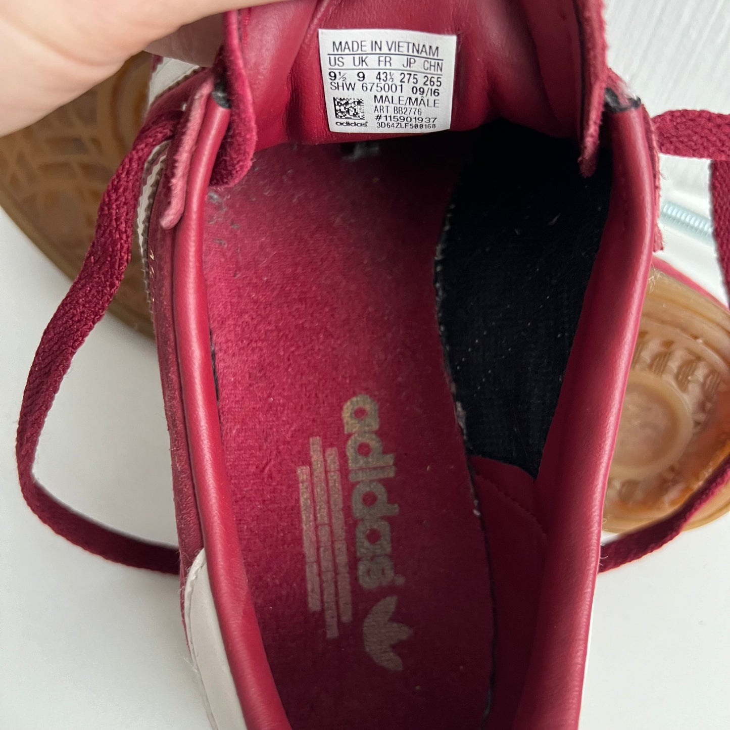 Adidas Munchen Burgundy Suede Mens Shoes