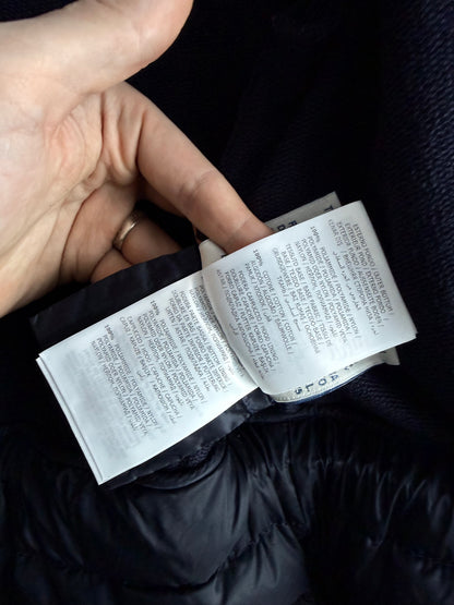 Moncler Maglia Down Cardigan in Navy Blue