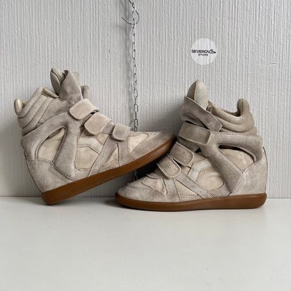 Isabel Marant Bekett Beige Suede Leather Sneakers Womens Shoes