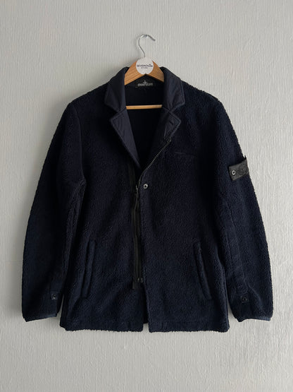 Stone Island Shadow Project AW17 Navy Teddy Fleece Zipped Blazer