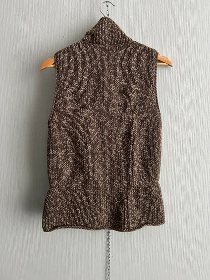 Brunello Cucinelli Cashmere Brown Vest Knit Sweater Gilet