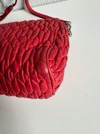 Miu Miu Matelasse Red Leather Shoulder Bag