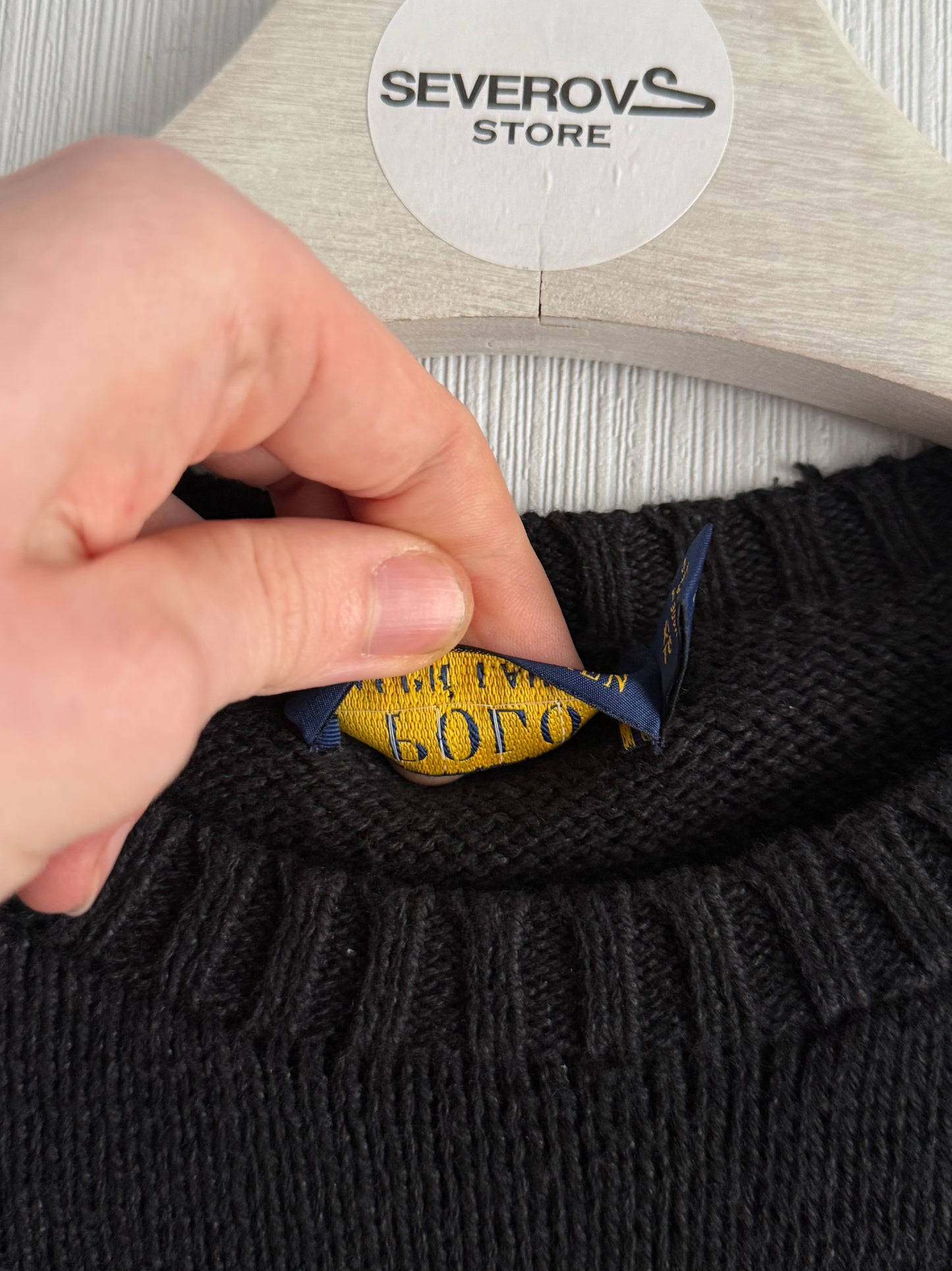 Polo Ralph Lauren Cocoa Bear Sweater Black Knit