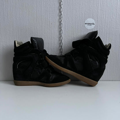 Isabel Marant Bekett Black Suede Leather Trainers Womens Shoes