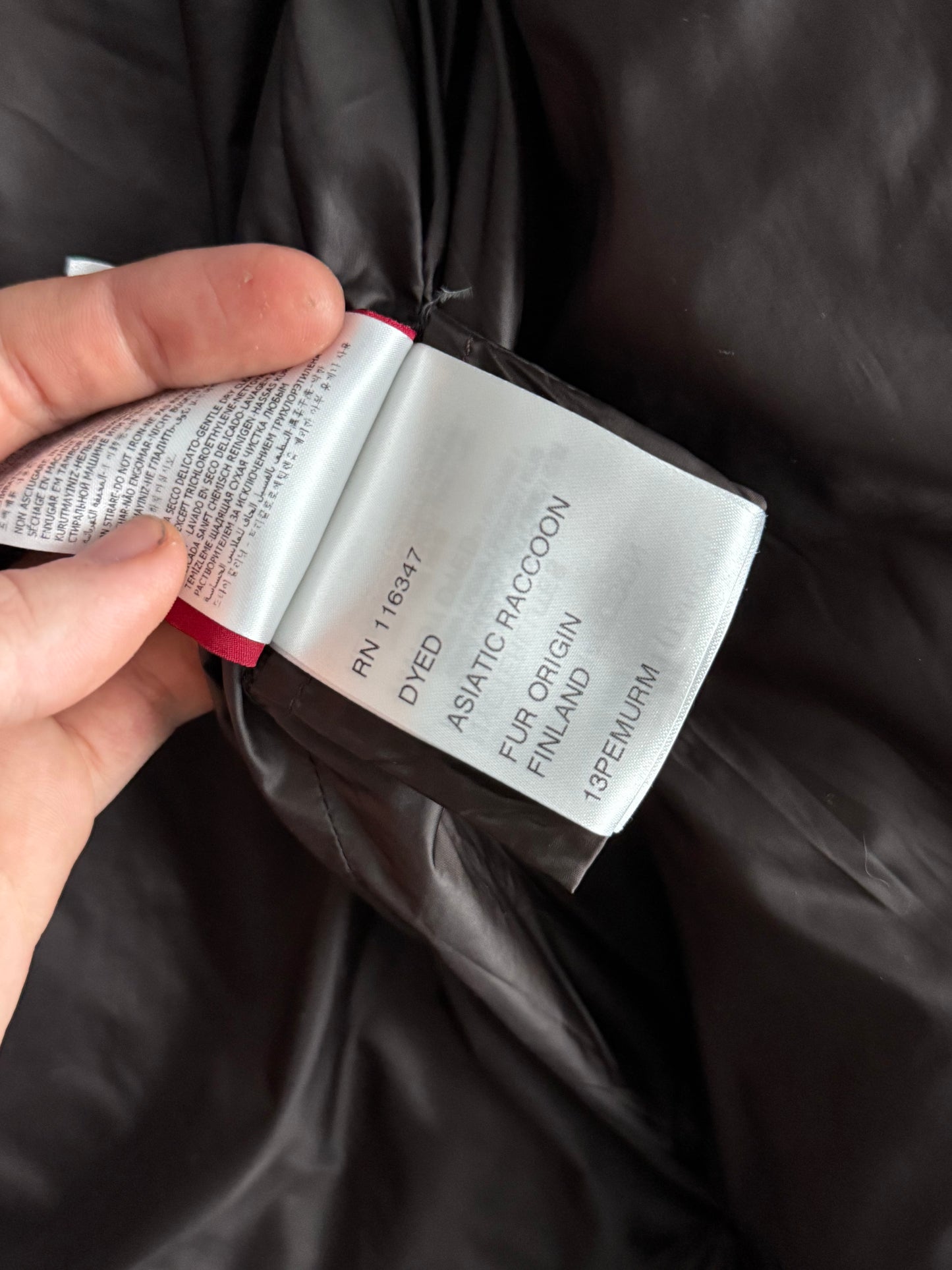 Moncler Gamme Rouge Laiyu Grey Raccoon Fur Printed Down Coat Puffer Jacket