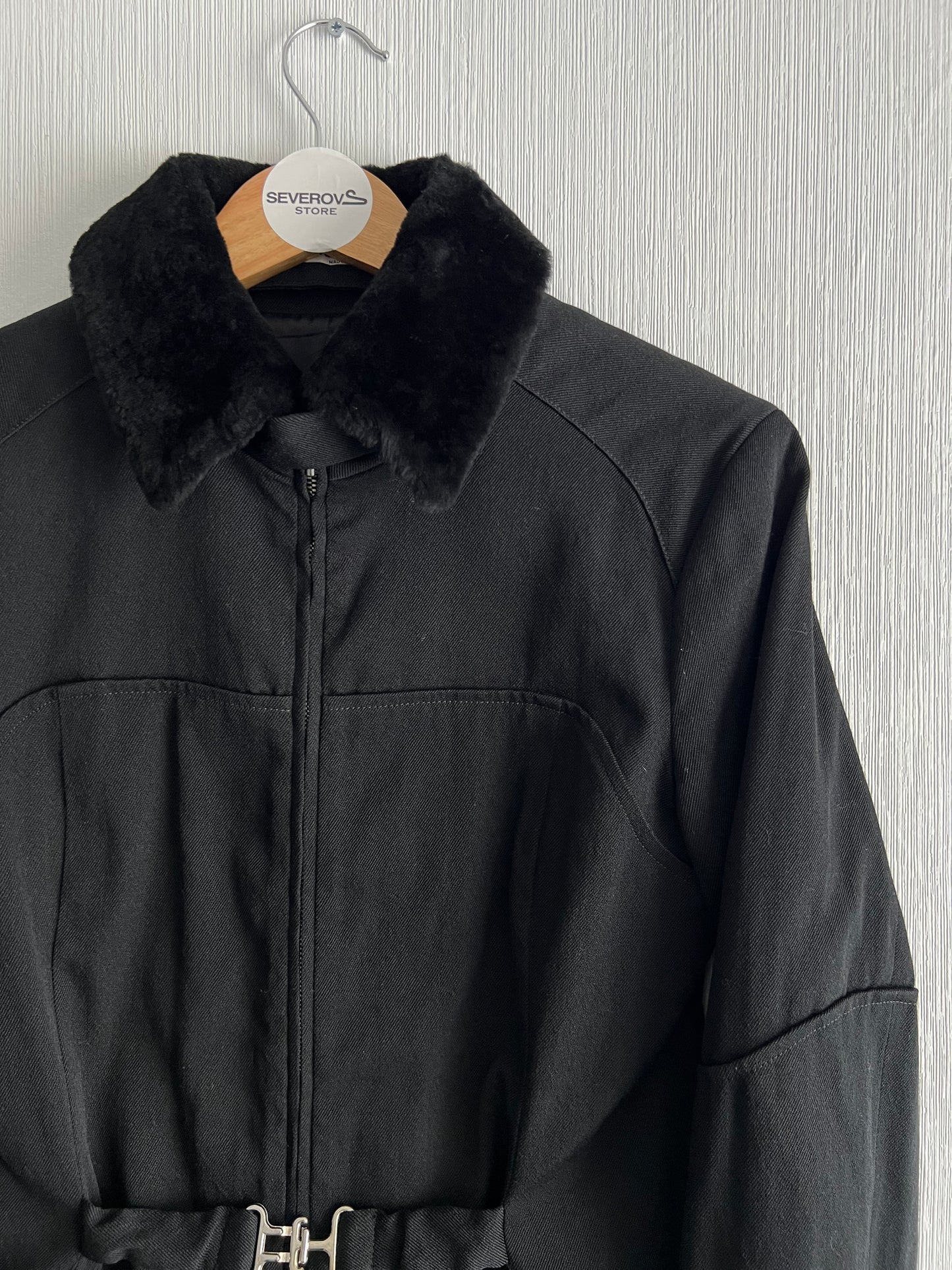 Miu Miu 00s Archive Wool Coat Bondage Belt