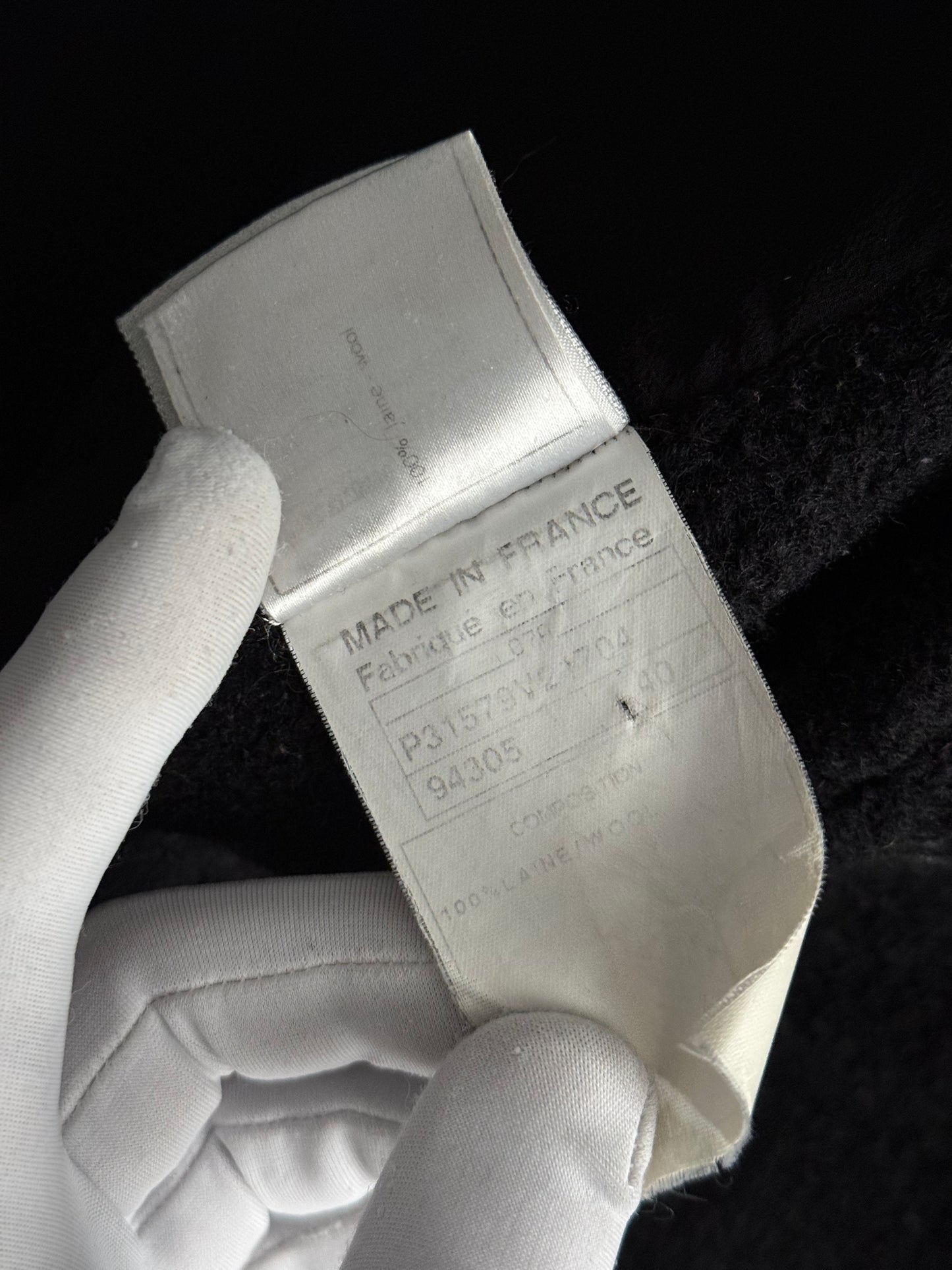 Chanel FW07 Black Wool Double Breasted Coat