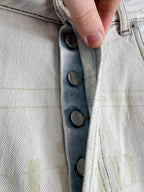 Christian Dior SAMPLE Gazette Print Faded Blue Denim Jeans