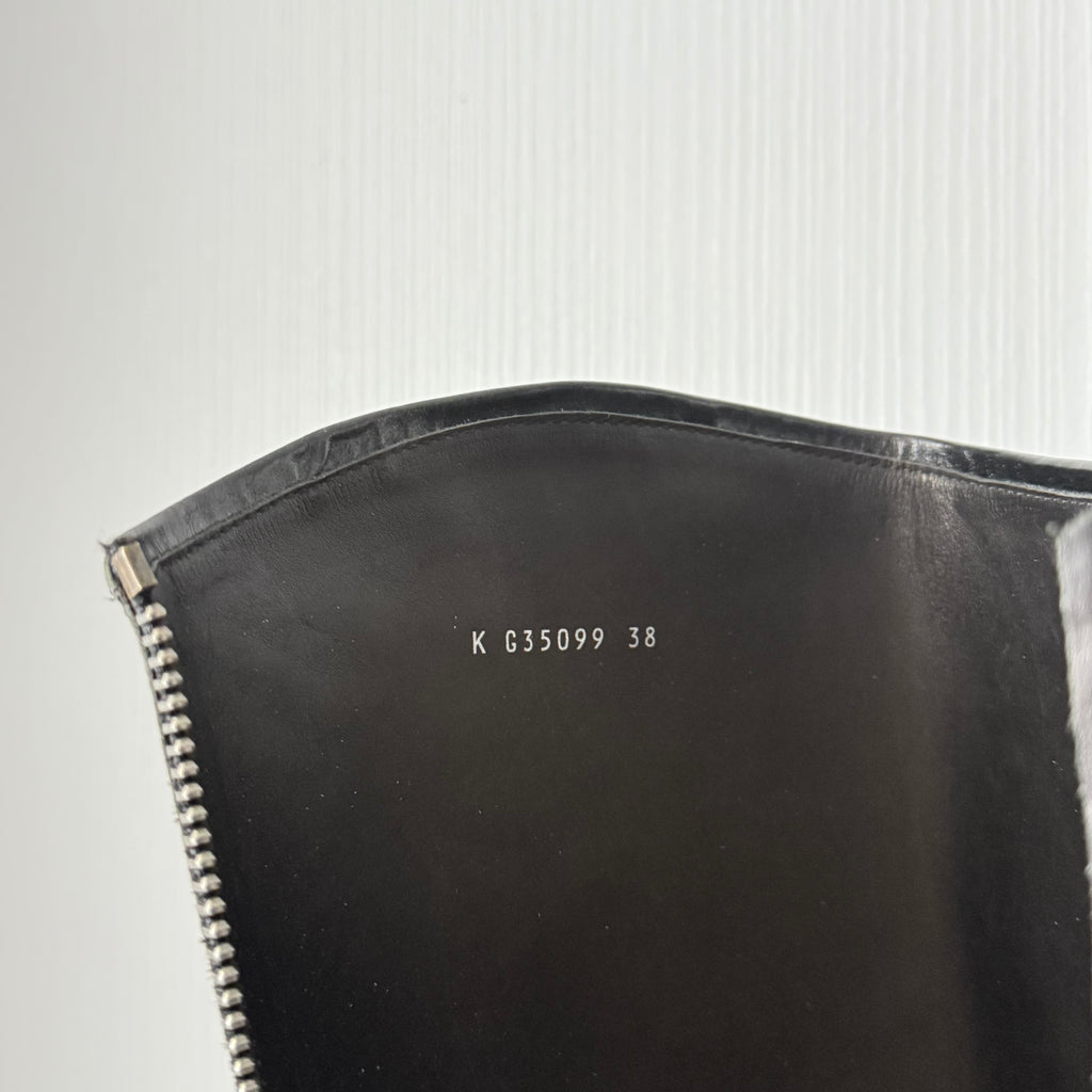 Chanel Black Calfskin Leather Knee-High Riding Boots