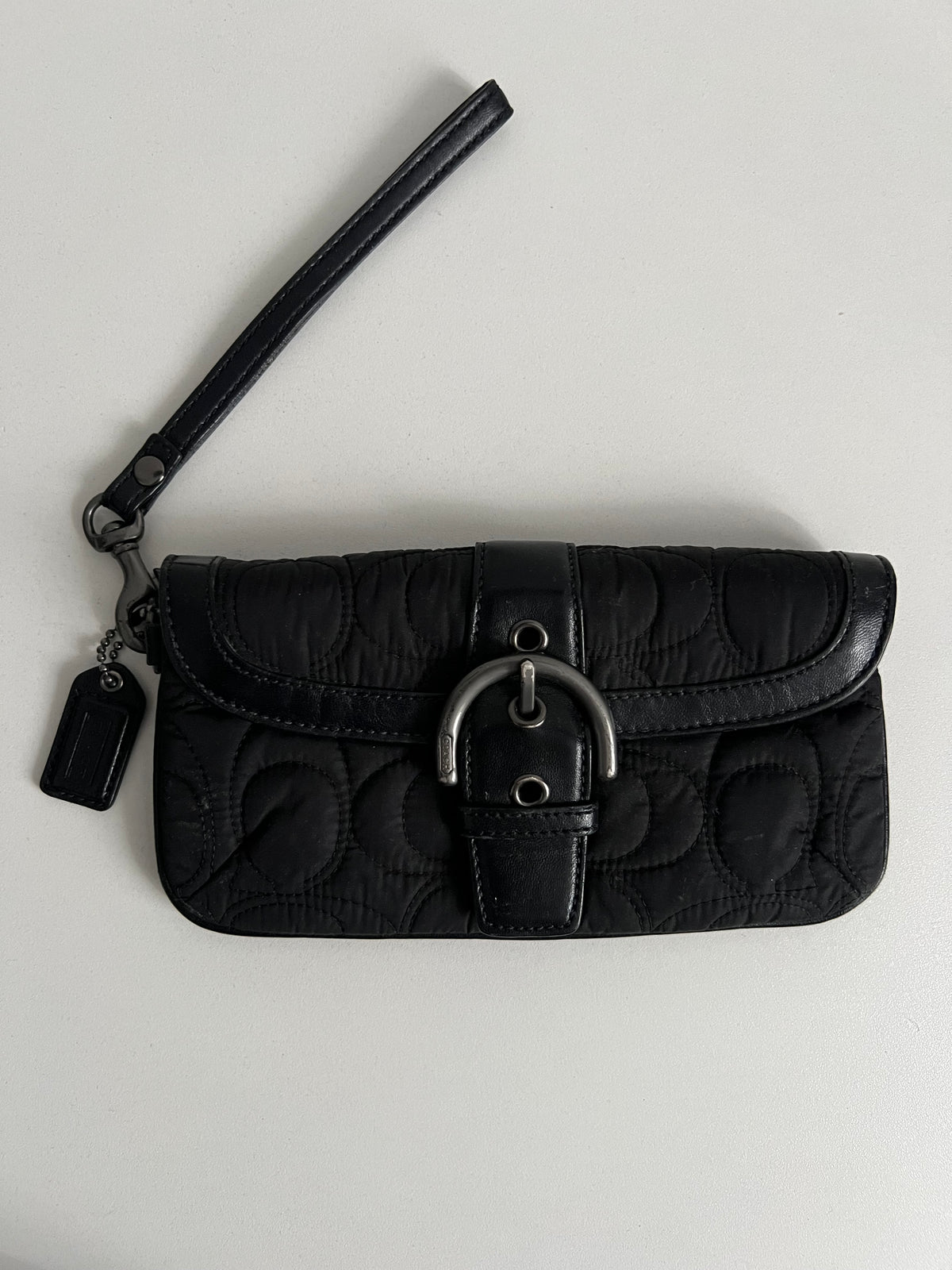 Coach Black Quilted Wristlet Wallet Wrist Bag