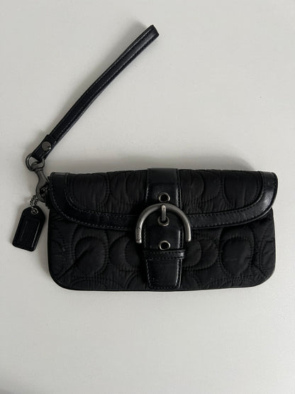 Coach Black Quilted Wristlet Wallet Wrist Bag