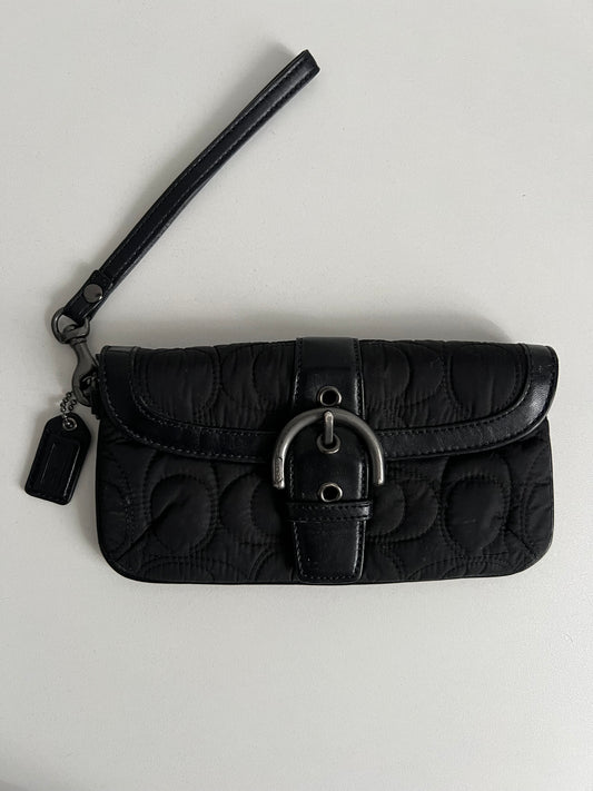 Coach Black Quilted Wristlet Wallet Wrist Bag