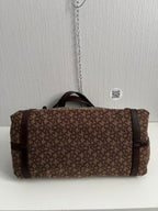 DKNY Vintage Monogram Canvas Handbag with Leather Trim