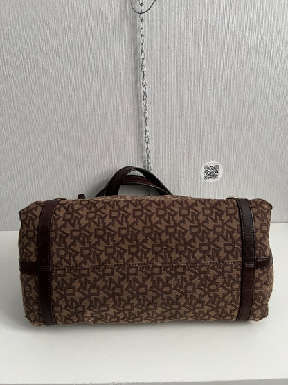 DKNY Vintage Monogram Canvas Handbag with Leather Trim
