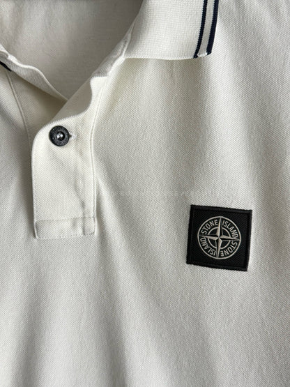 Stone Island Logo Cream Polo Shirt