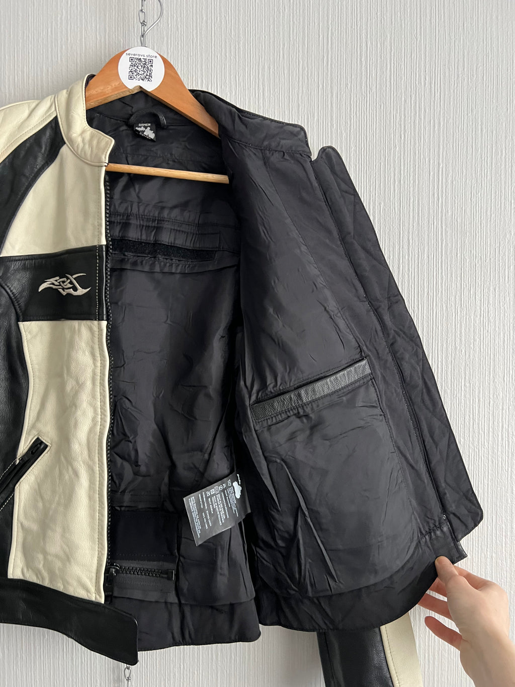 Rare Real Leather Racing Jacket Tribal Patterns