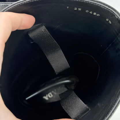 Prada Black Leather Mens Riding Boots