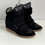 Isabel Marant Bekett Black Suede Leather Trainers Womens Shoes