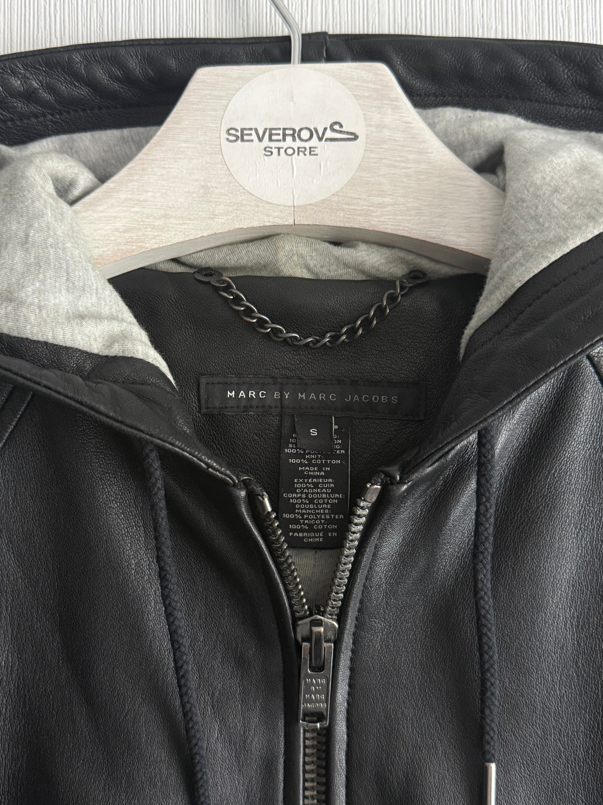 Marc by Marc Jacobs Leather Hoodie Jacket