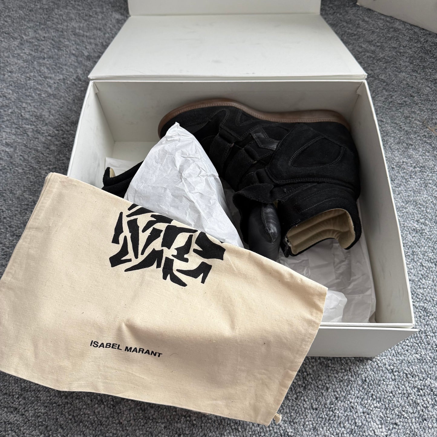 Isabel Marant Bekett Black Suede Leather Trainers