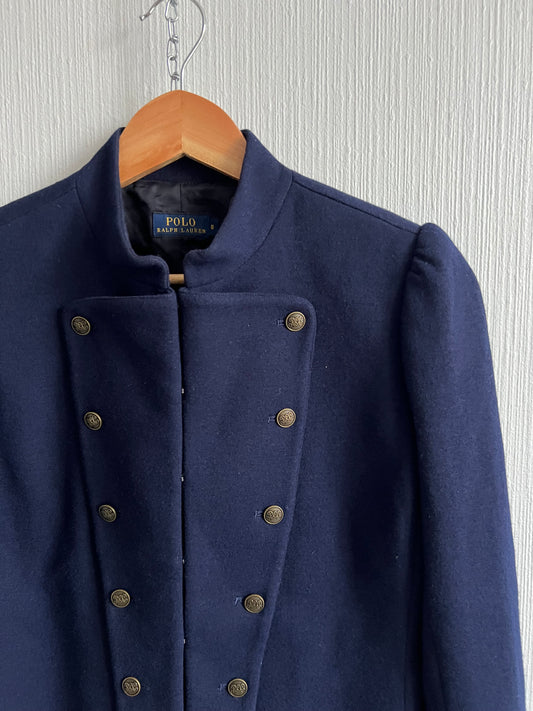 Ralph Lauren Womens Jacket Pea Coat Navy Blue Blazer