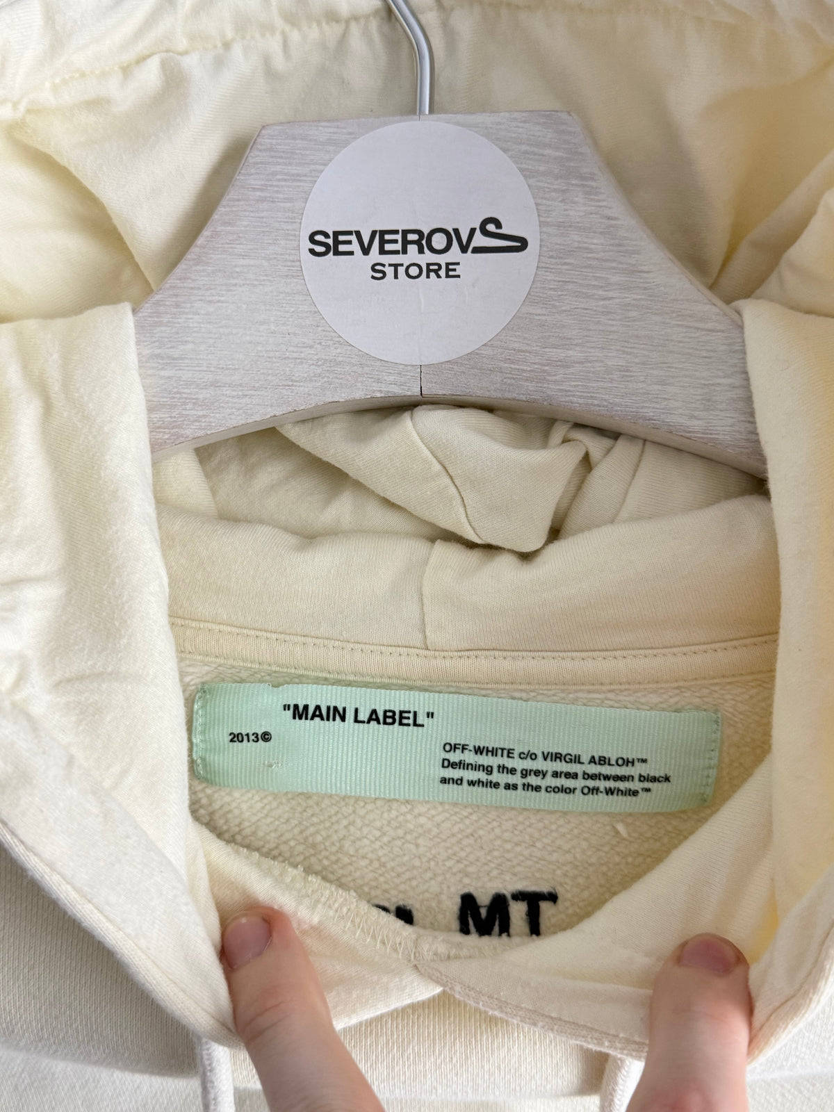 Off-White Cream Cropped Hoodie