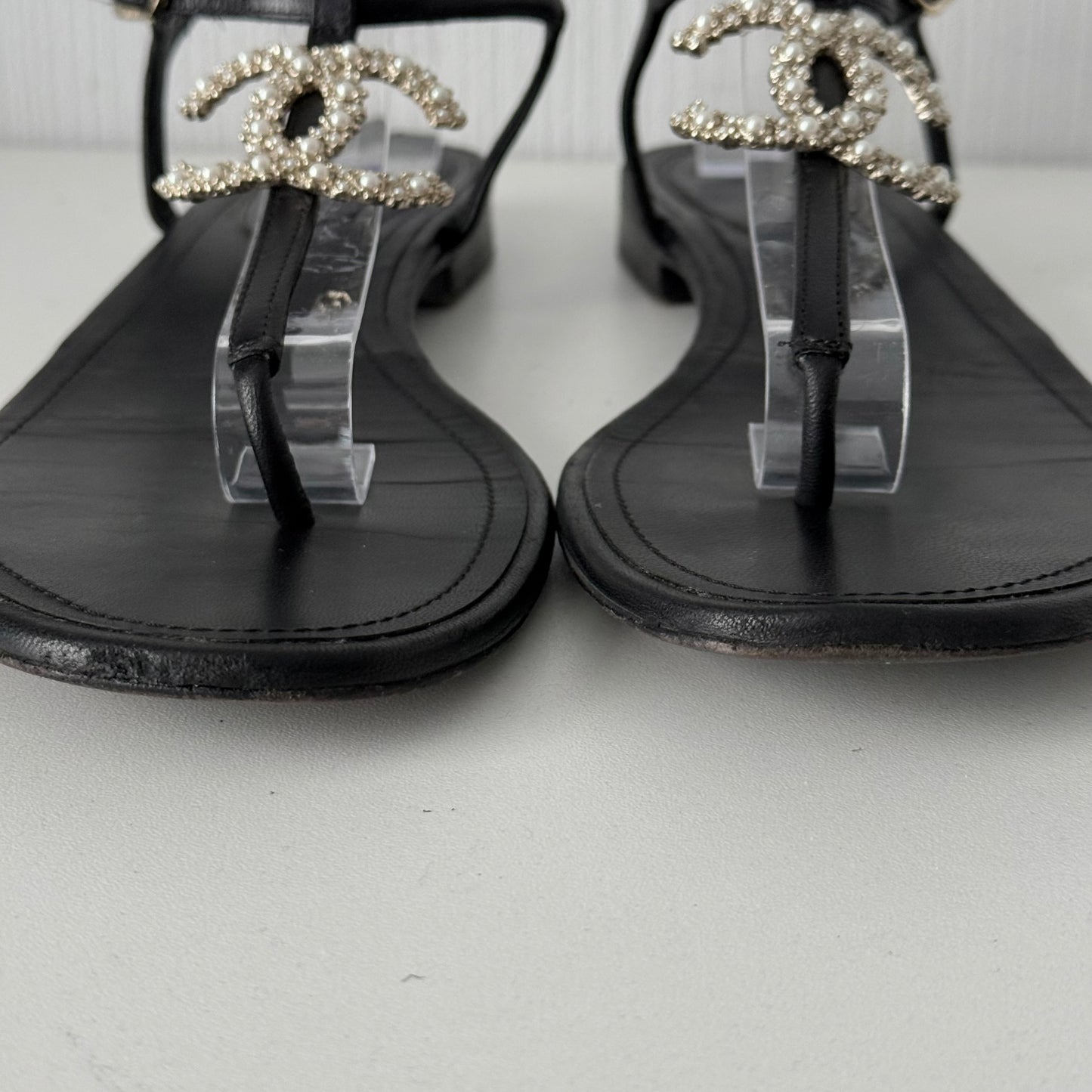 Chanel Jeweled CC Thong Sandals