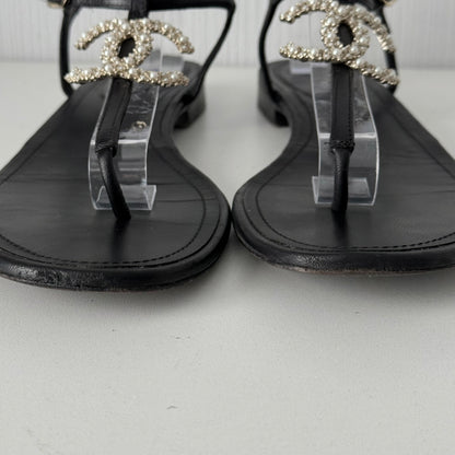 Chanel Jeweled CC Thong Sandals