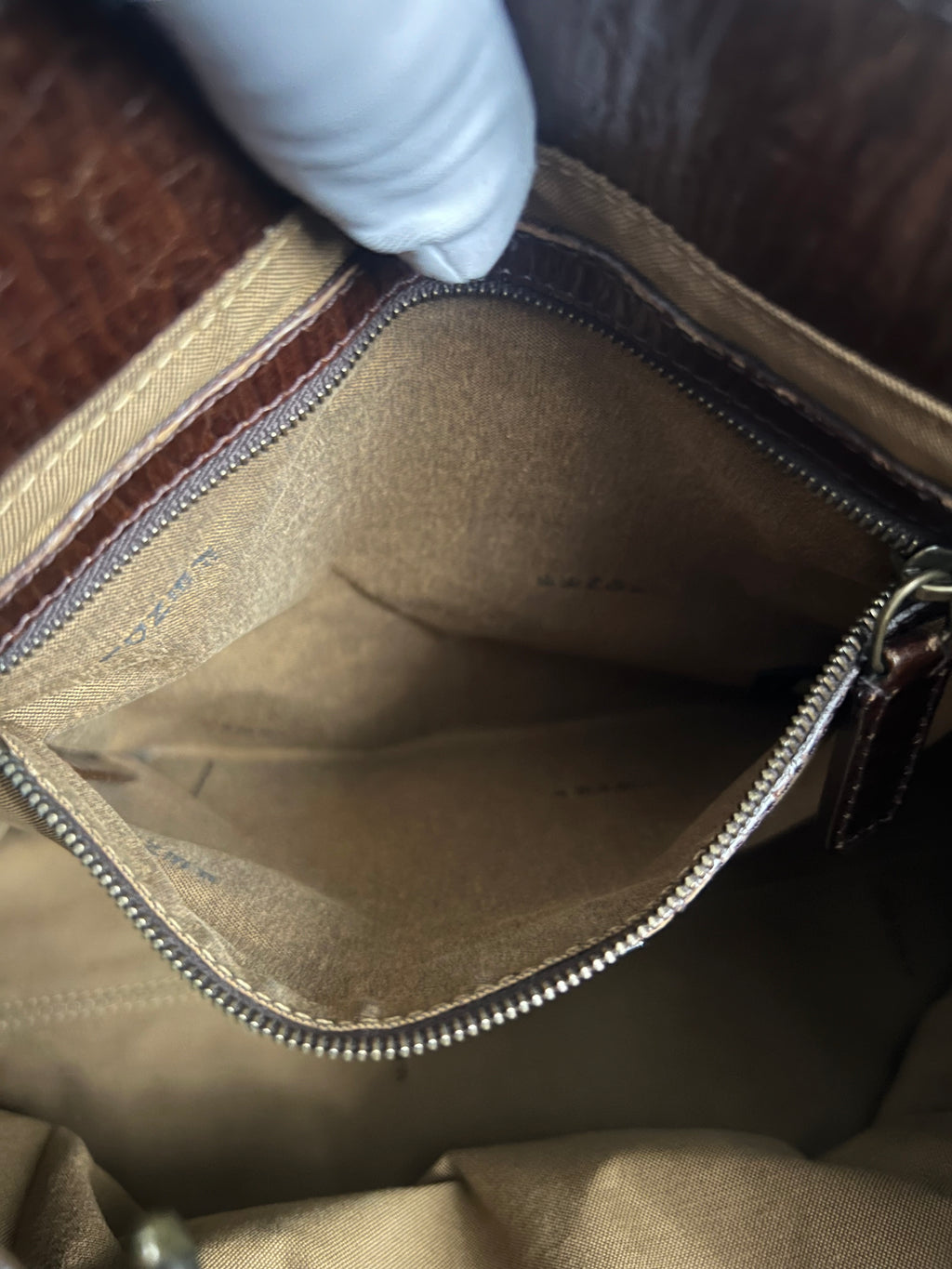 Vintage Fendi Etnico Zucca Canvas Leather Handbag