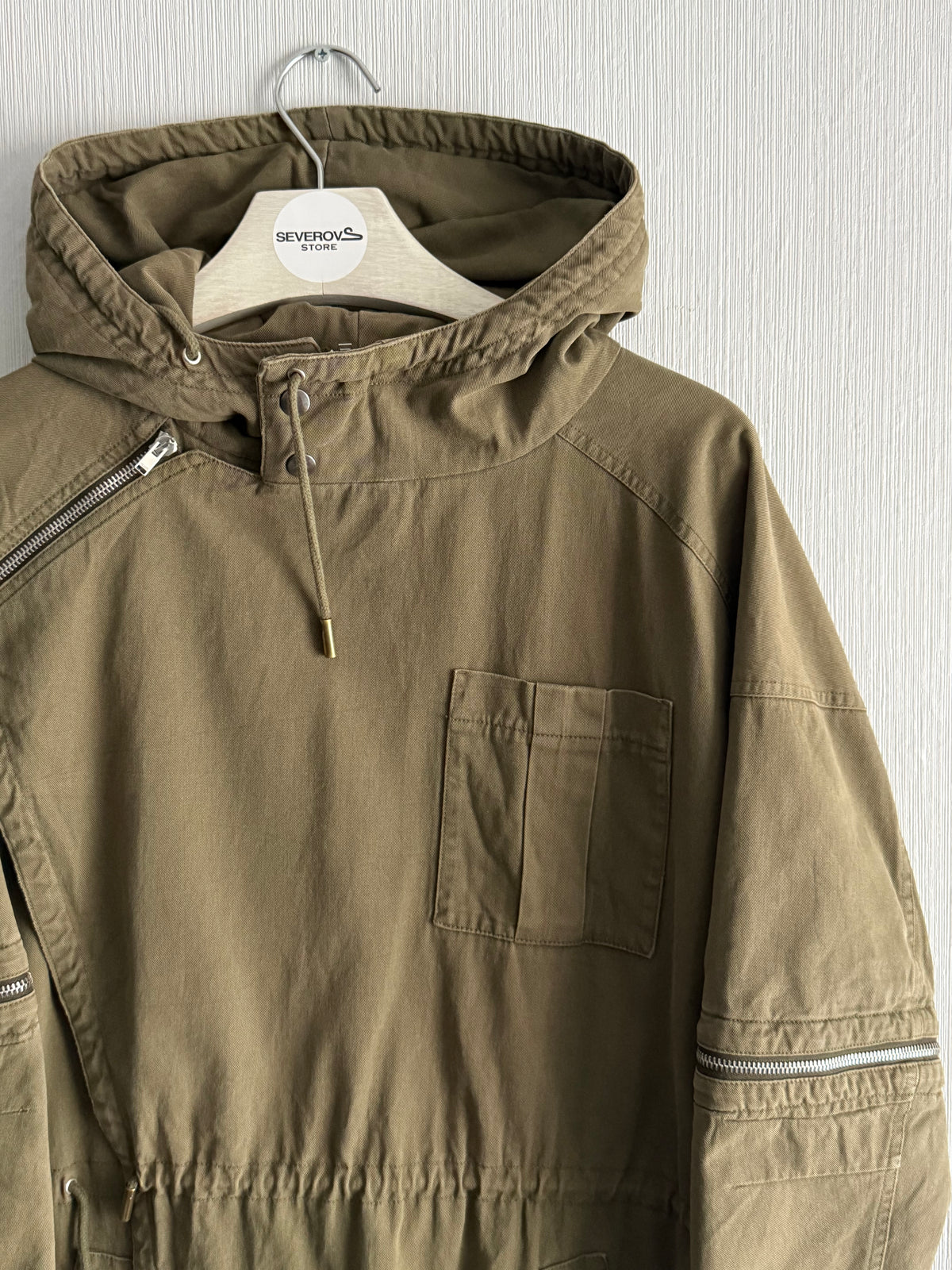 Saint Laurent Olive Green Cotton Jacket Womens Parka