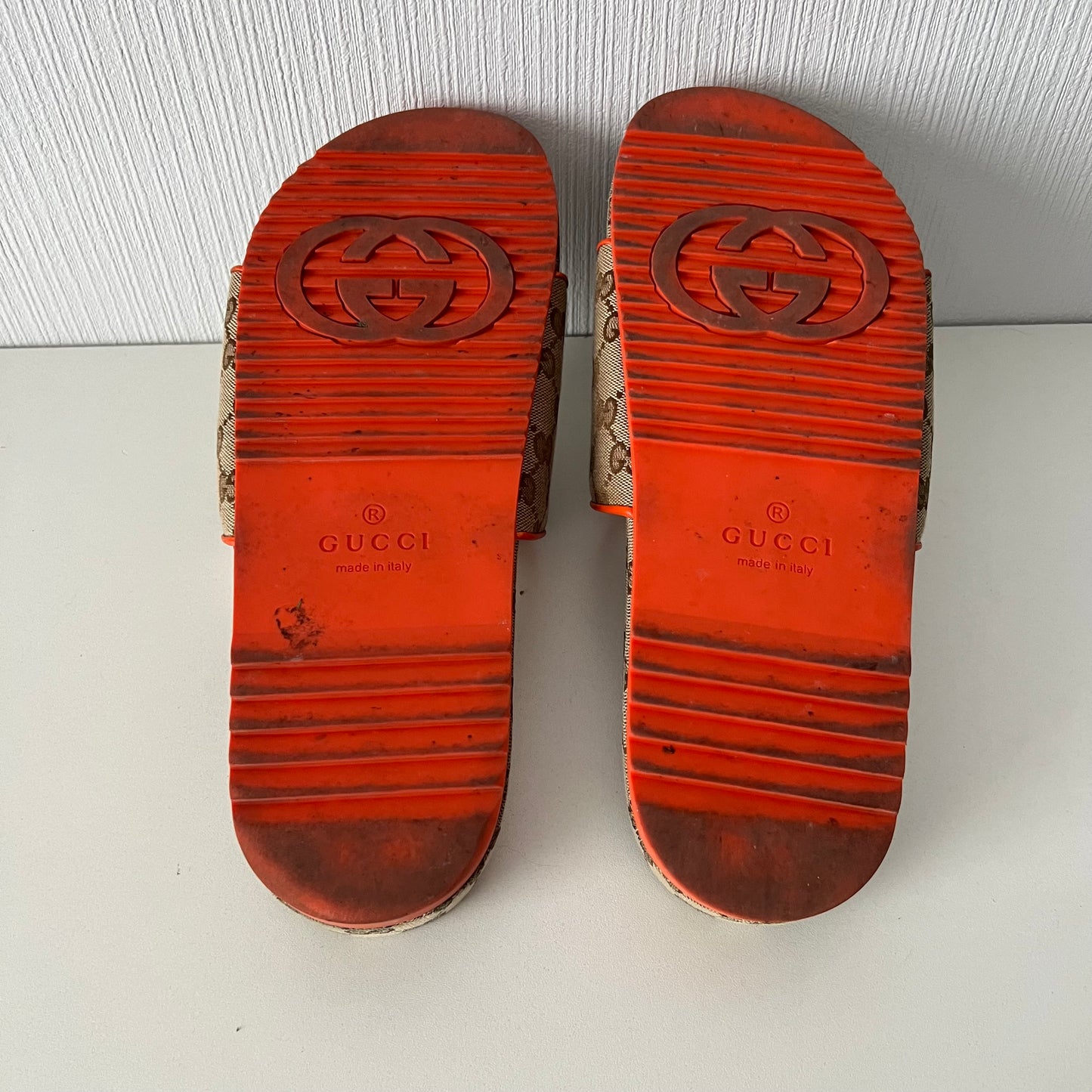 The North Face x Gucci Slide 'Beige Orange' Mens Shoes