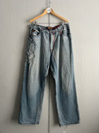 Akademiks Embroidered Baggy Denim Pants Mens Jeans